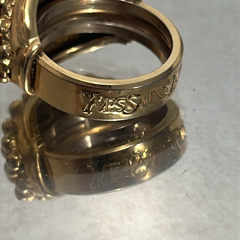 Authentic vintage gold yves saint laurent ring size 7.5 - Picture 3 of 8